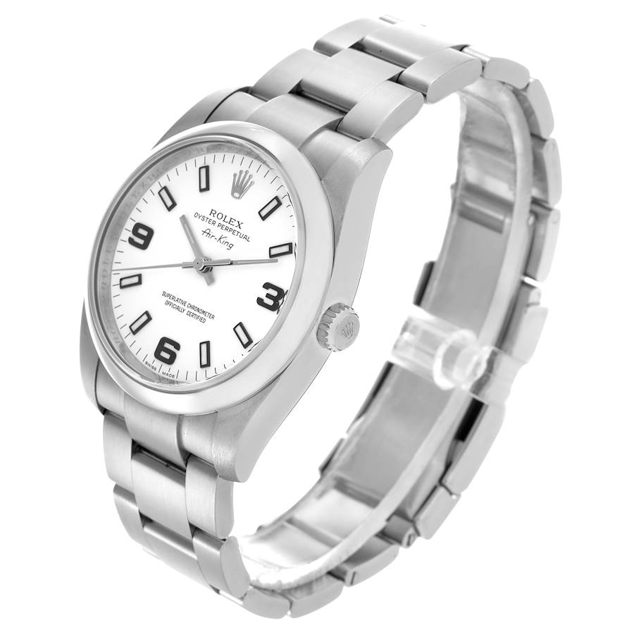 Rolex Air King 34mm White Dial Steel Mens Watch 114200