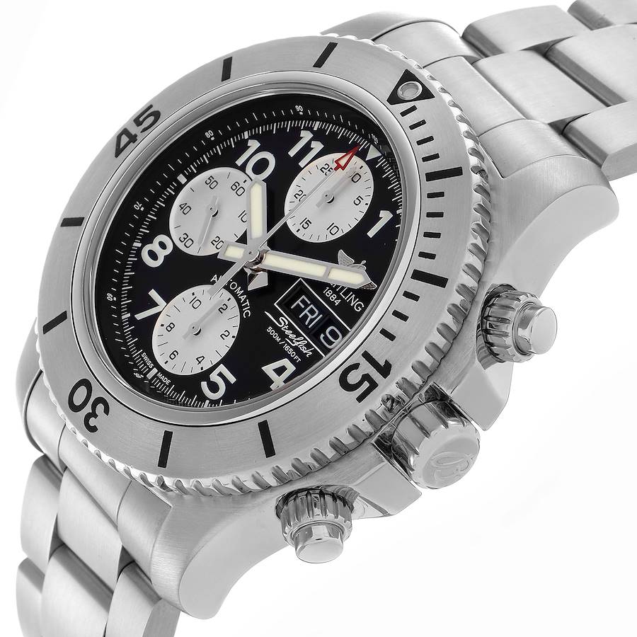 Breitling Aeromarine SuperOcean Black Dial Steel Mens Watch A13341