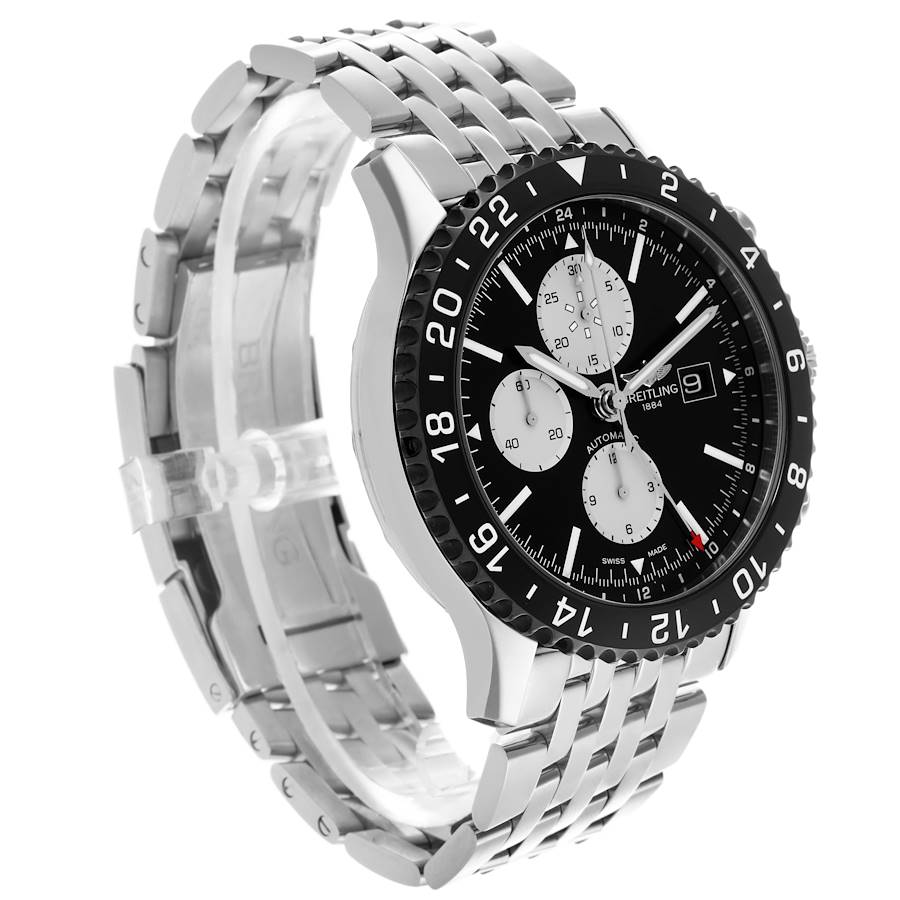 Breitling Chronoliner Black Dial Steel Mens Watch Y24310