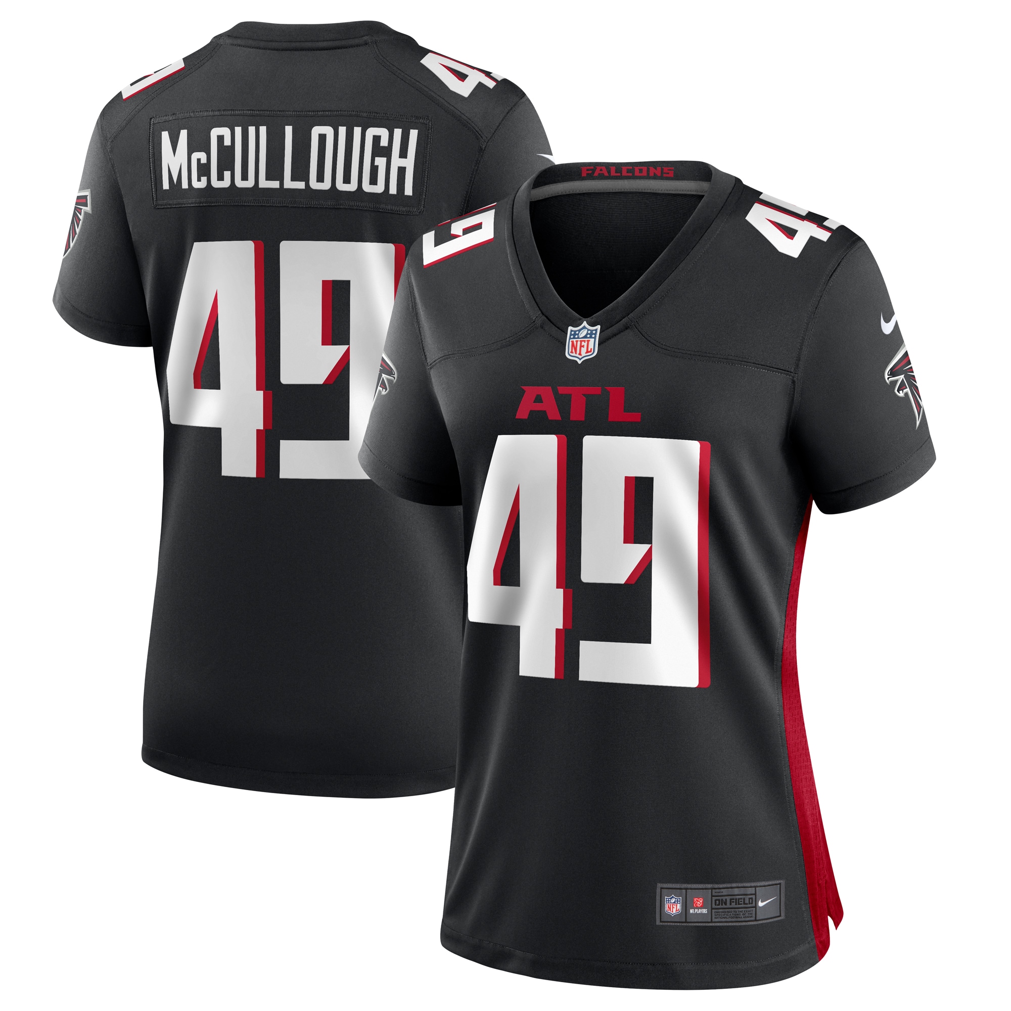 Liam McCullough Atlanta Falcons Nike Women's Team Game Jersey -  Black