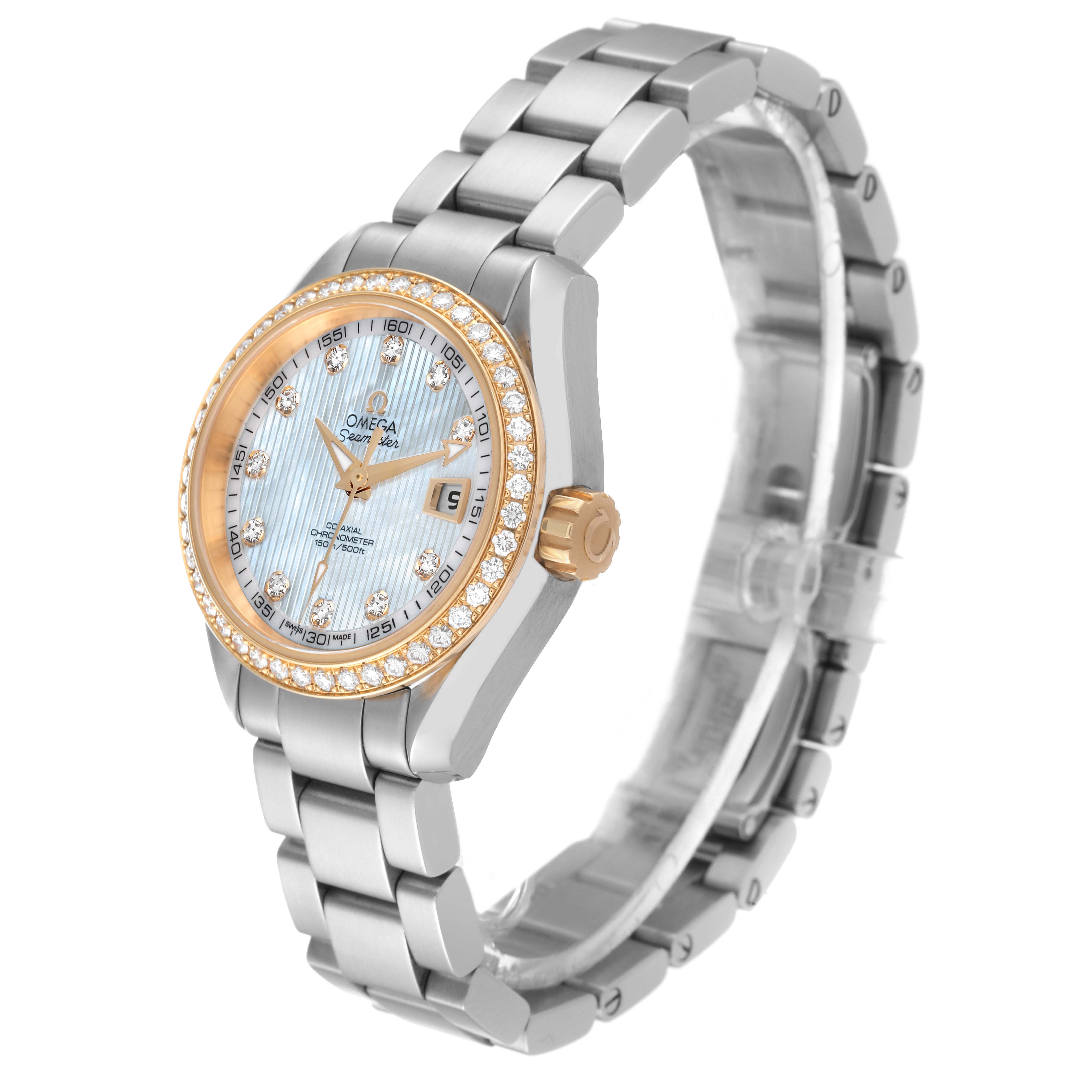 Omega Seamaster Aqua Terra Steel Yellow Gold Diamond Ladies Watch 30.0 MM 231.25.30.20.55.004