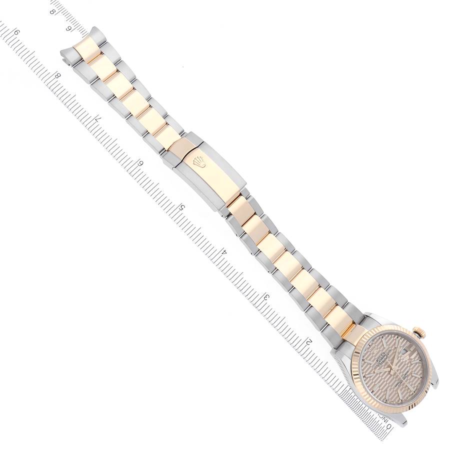 Rolex Datejust Steel Yellow Gold Golden Fluted Motif Dial Watch 126233