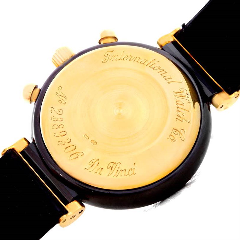 IWC Da Vinci 18K Yellow Gold Ceramic Perpetual Calendar Moonphase Watch 3755