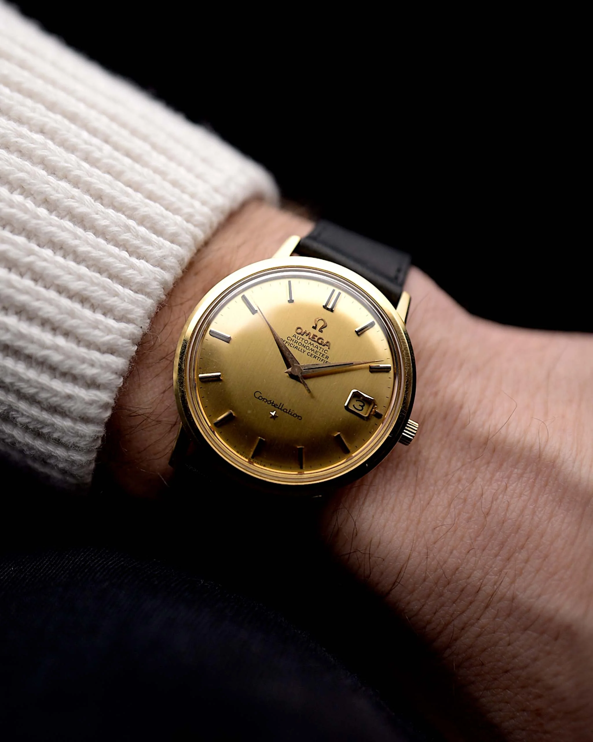 Omega Constellation 168004 18k Date Onyx 1966