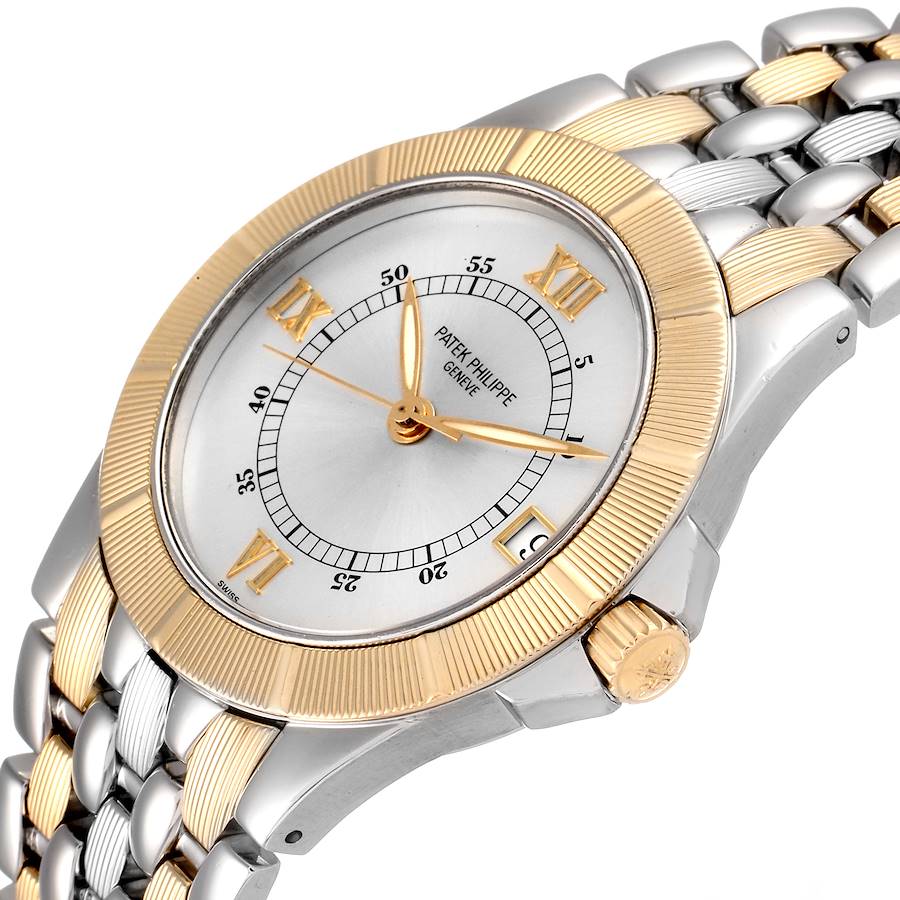Patek Philippe Neptune Silver Dial Steel 18k Yellow Gold Mens Watch 5080