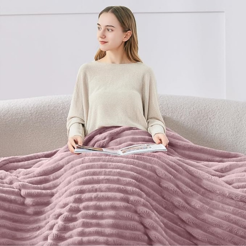 VELVETIER Fleece Throw Blanket for Couch