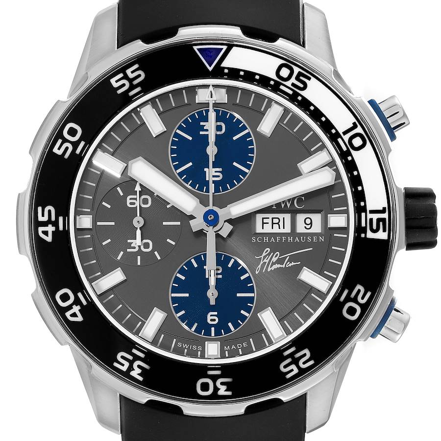 IWC Aquatimer Jacques Yves Costeau Edition Day Date Steel Mens Watch IW376706