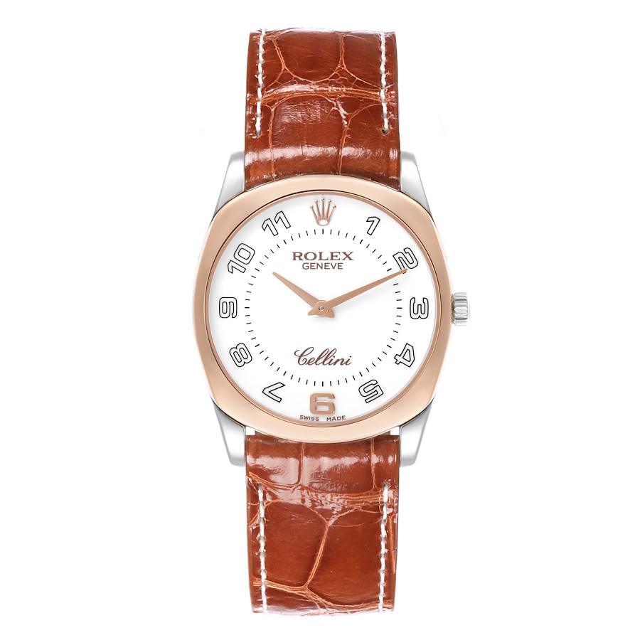 Rolex Cellini Danaos White Rose Gold Mens Watch 4233