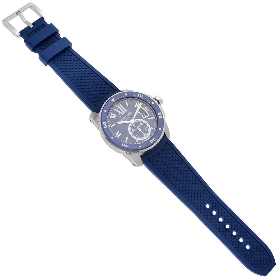 Cartier Calibre Diver Blue Dial Steel Mens Watch WSCA0010