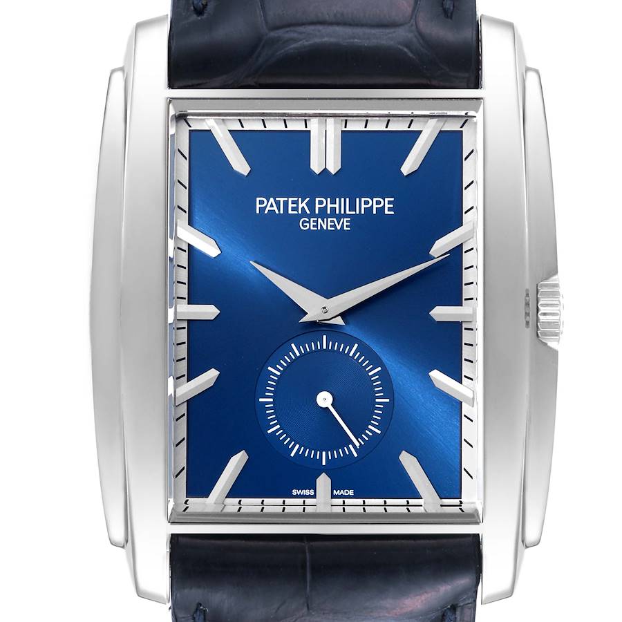 Patek Philippe Gondolo Small Seconds White Gold Blue Dial Mens Watch 5124 Papers