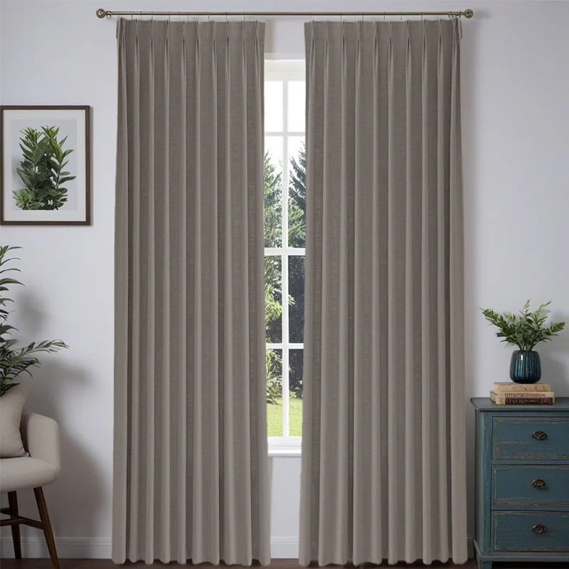 Custom Heavyweight Linen Drape Pleated