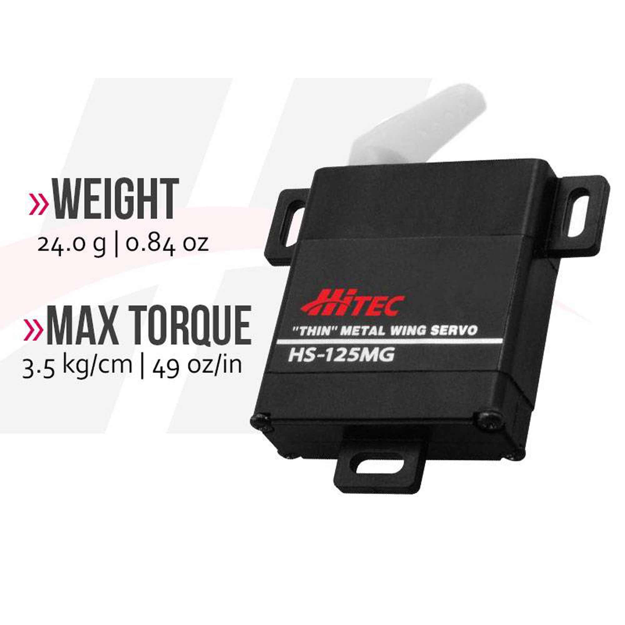 HS-125MG Thin Standard Analog Metal Gear Wing Servo