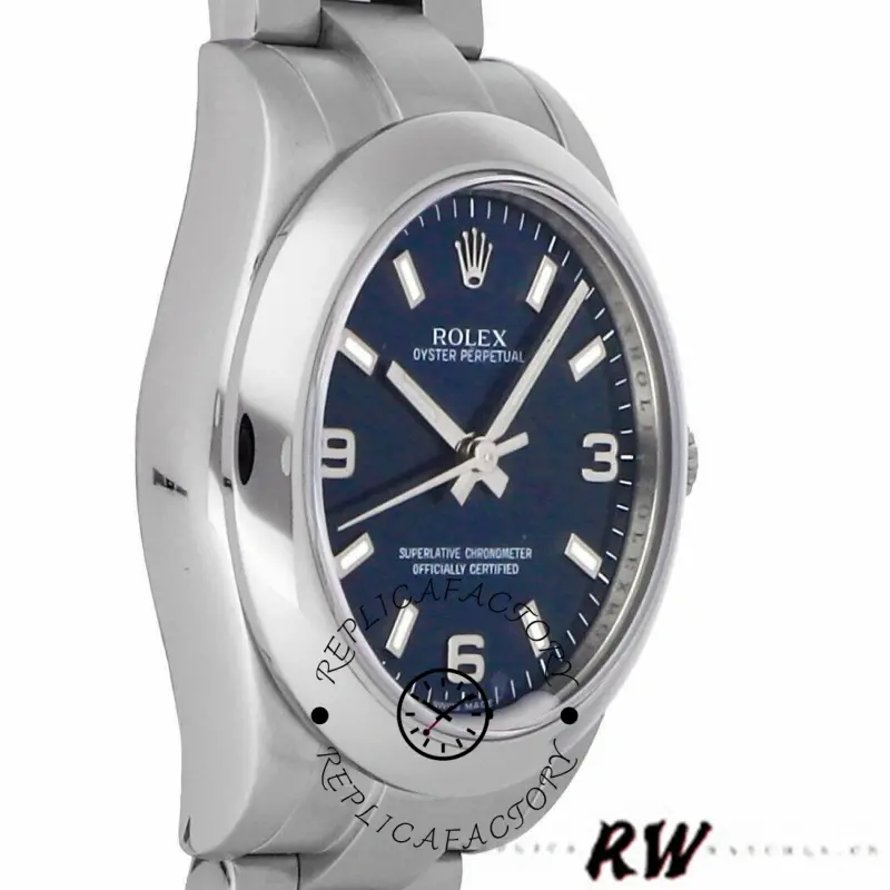 Rolex Oyster Perpetual 177200 Blue Arabic Dial Domed Bezel 31mm Lady Replica Watch