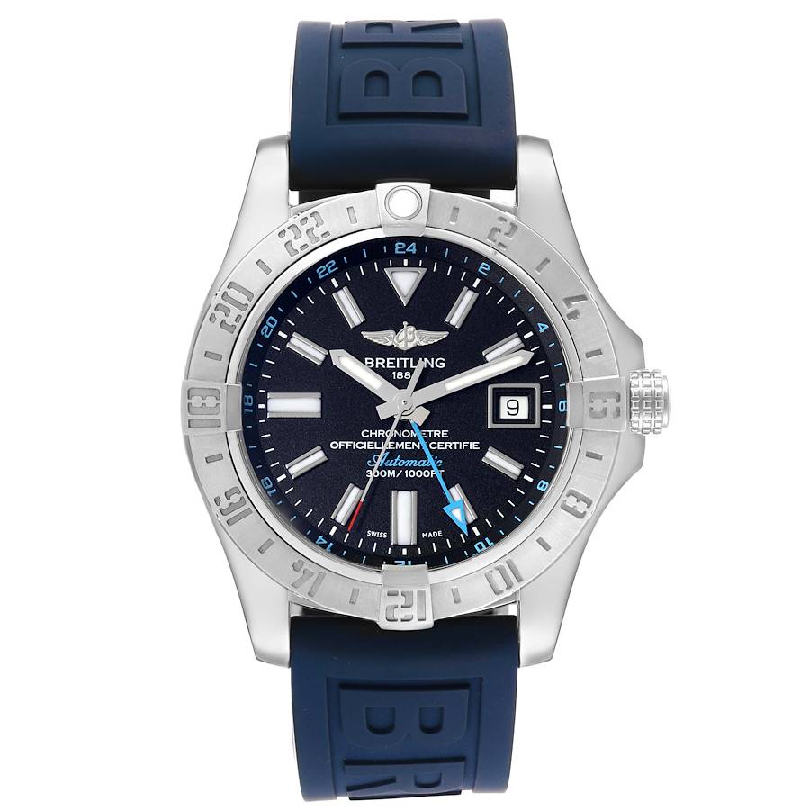 Breitling Aeromarine Avenger II GMT Black Dial Steel Mens Watch A32390