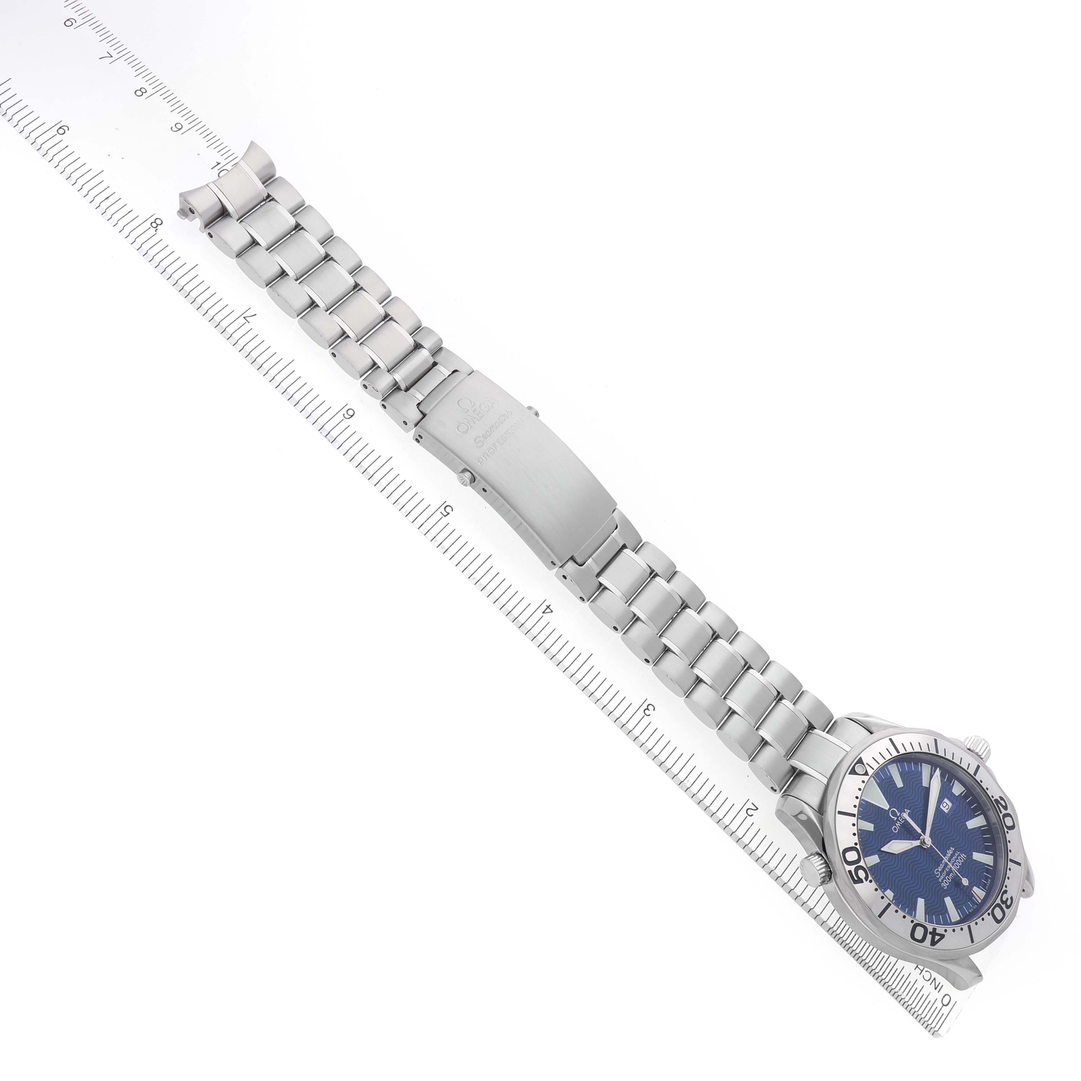 Omega Seamaster Electric Blue Wave Dial Steel Mens Watch 41.0 MM 2265.80.00 Card
