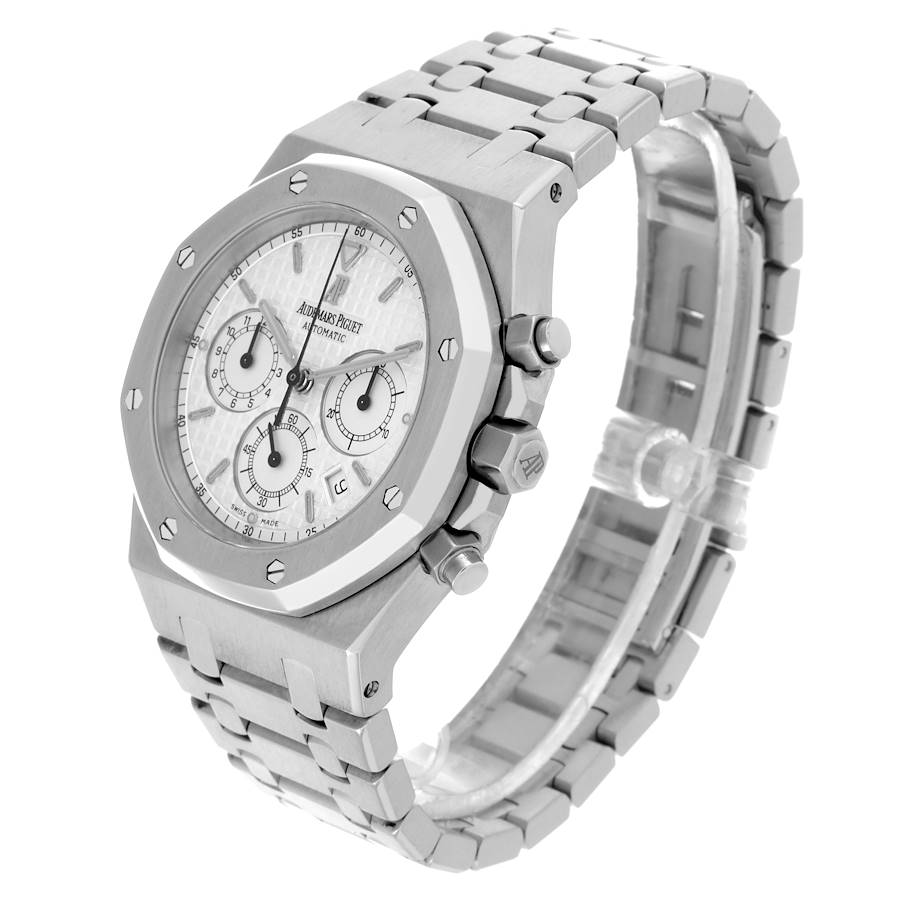 Audemars Piguet Royal Oak Chronograph White Dial Steel Mens Watch 25860ST