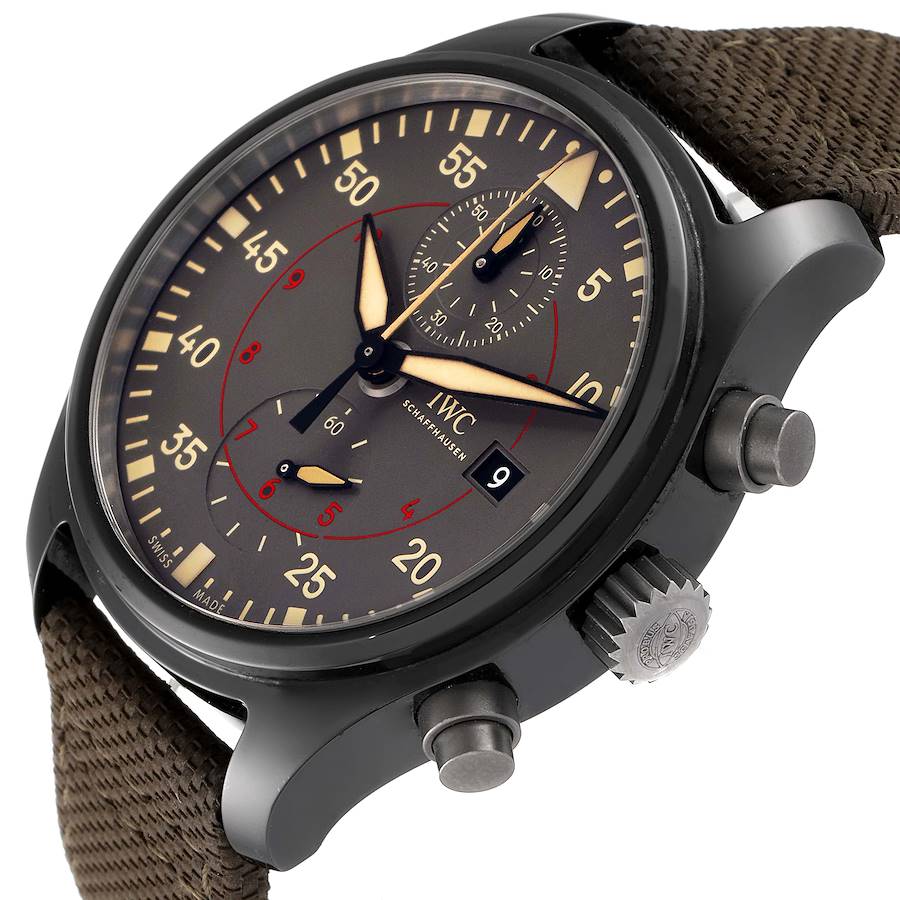 IWC Pilot Top Gun Miramar Grey Dial Ceramic Mens Watch IW389002