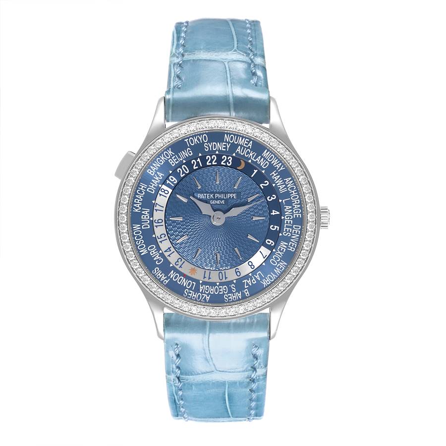 Patek Philippe World Time Complications White Gold Diamond Watch 7130 7130G