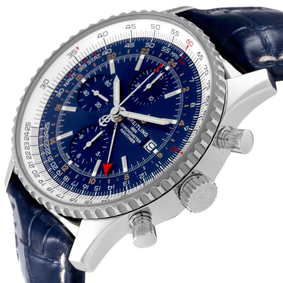Breitling Navitimer World Blue Dial Steel Mens Watch A24322