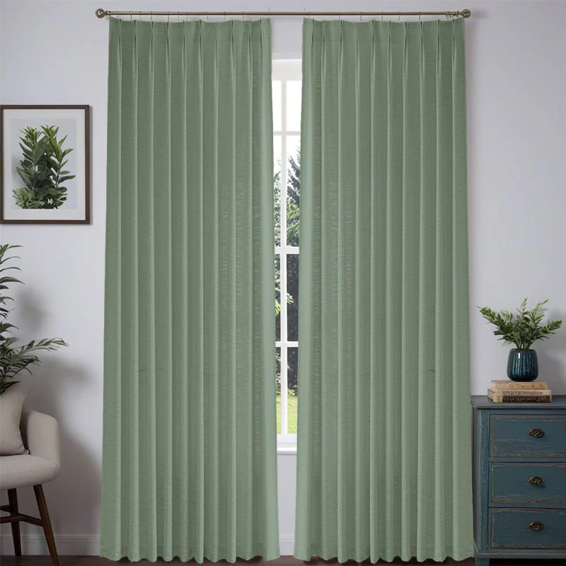 Custom Heavyweight Linen Drape Pleated - 36 Colors