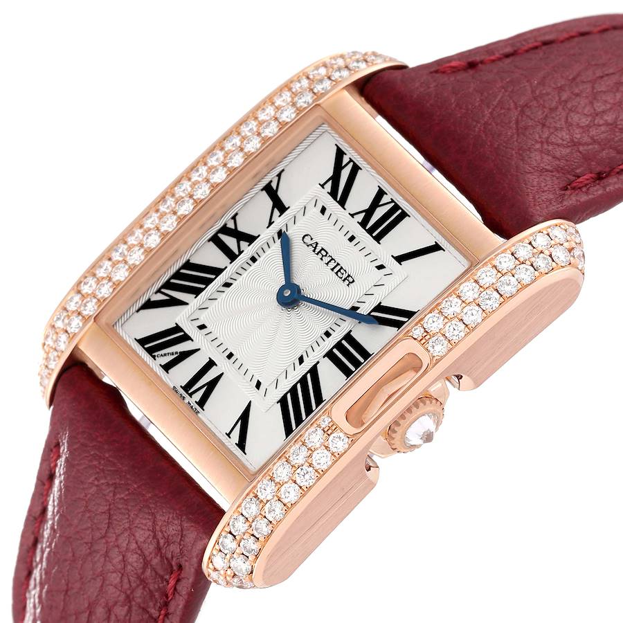 Cartier Tank Anglaise Rose Gold Diamond Ladies Watch WT100029
