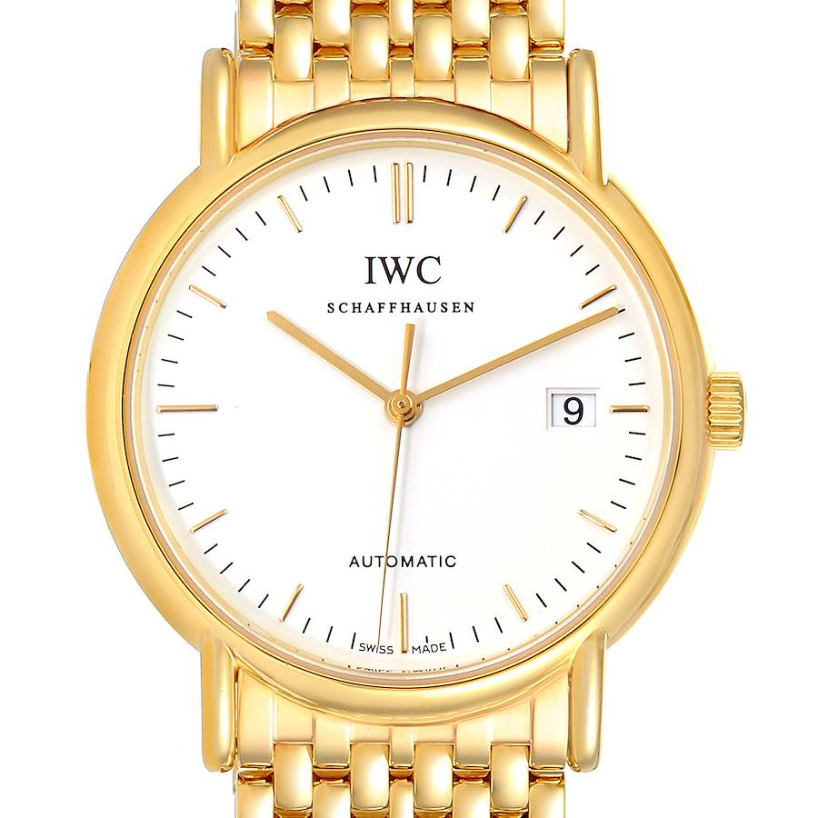 IWC Portofino Automatic White Dial Yellow Gold Mesh Bracelet Yellow Gold Mens Watch IW925101