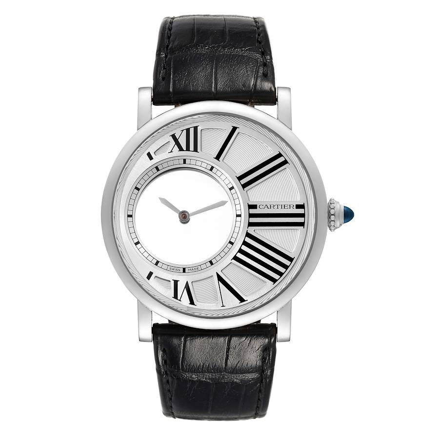 Cartier Rotonde Heure Mysterieuse White Gold Mens Watch W1556224