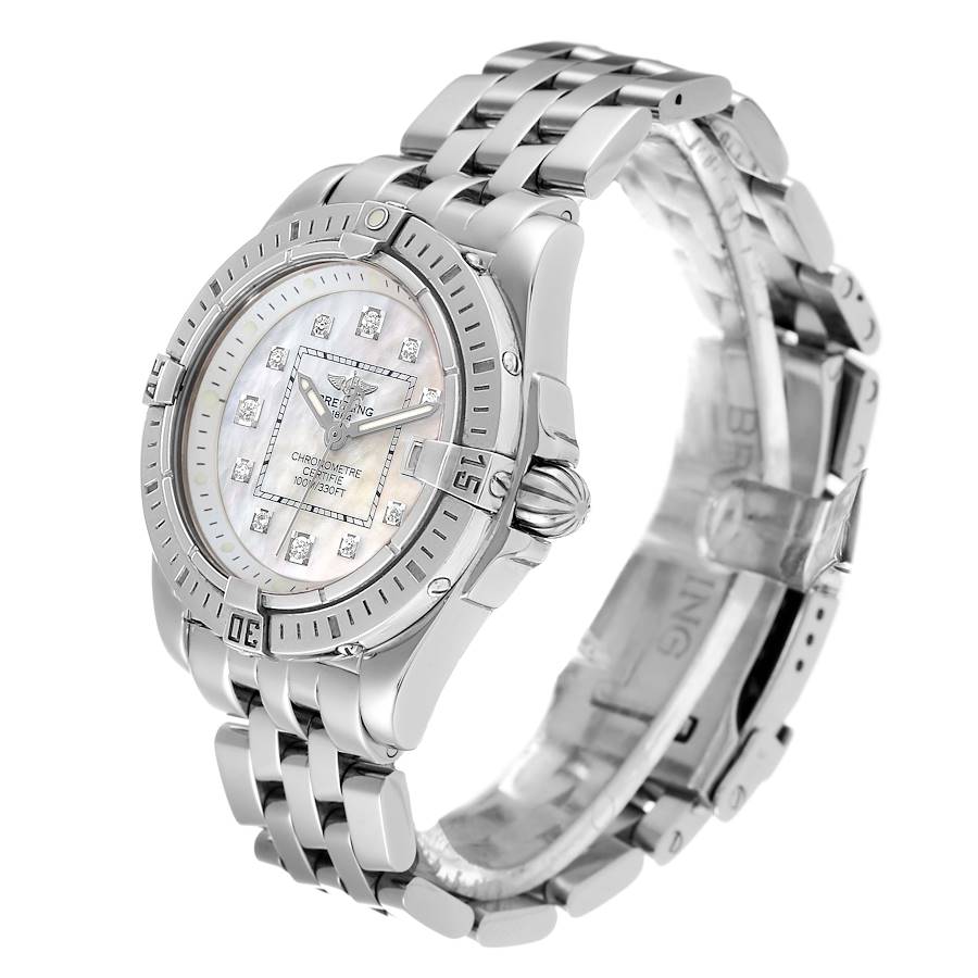 Breitling Cockpit Mother of Pearl Diamond Steel Ladies Watch A71356