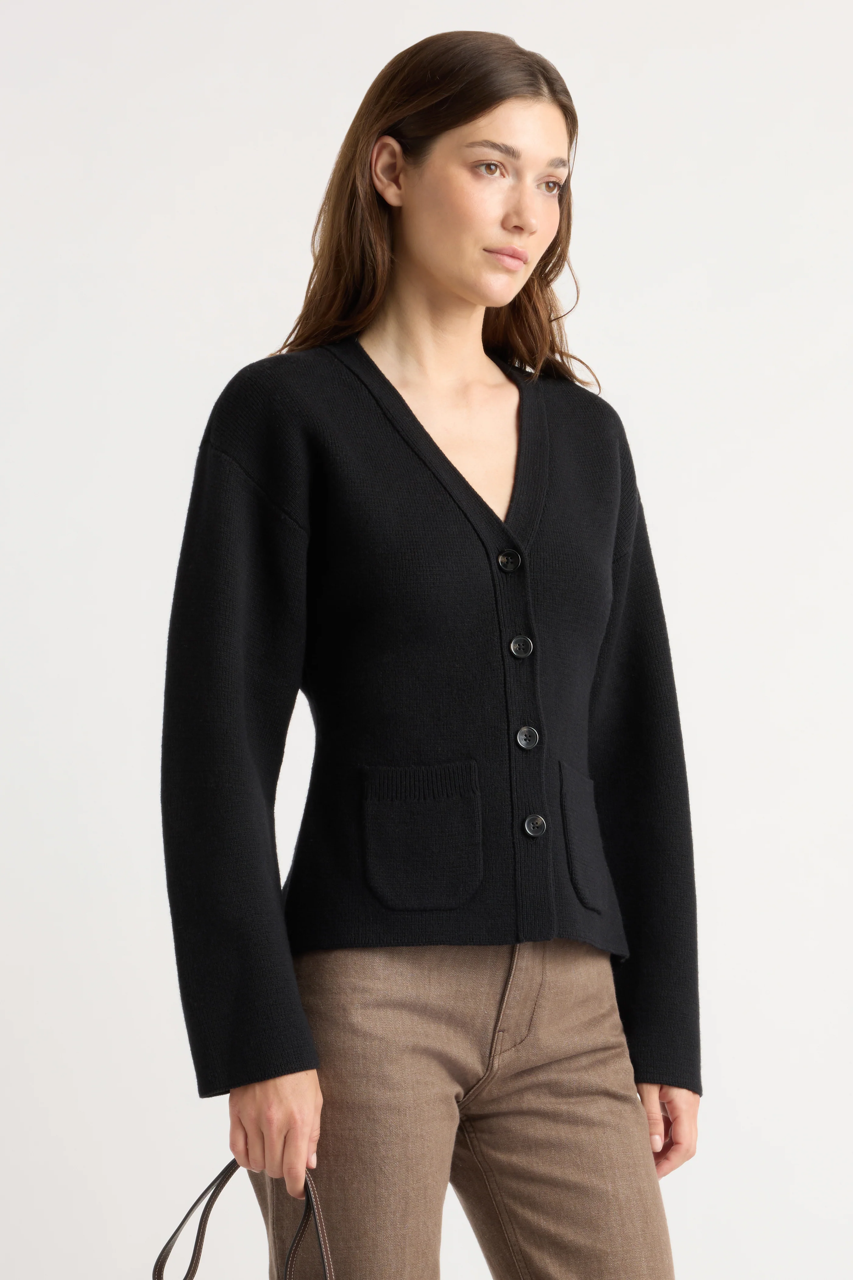 Elinor Organic Cotton-Wool V-Neck Cardigan