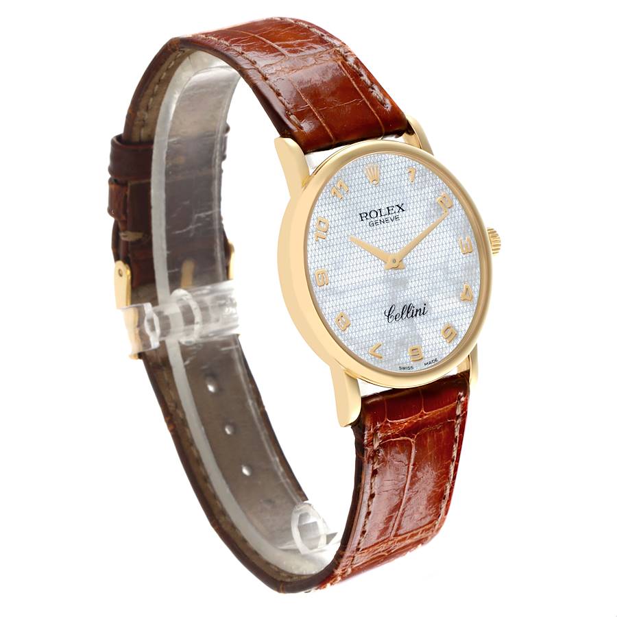 Rolex Cellini Classic Yellow Gold MOP Arabic Dial Mens Watch 5115