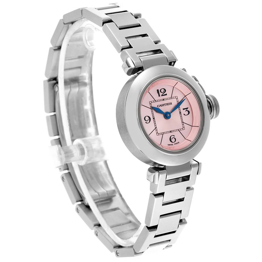 Cartier Miss Pasha Steel Pink Dial Ladies Watch W3140008