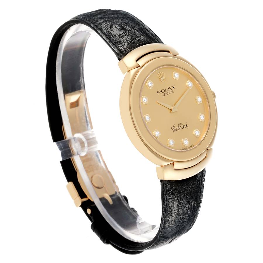 Rolex Cellini Yellow Gold Champagne Diamond Dial Mens Watch 6623