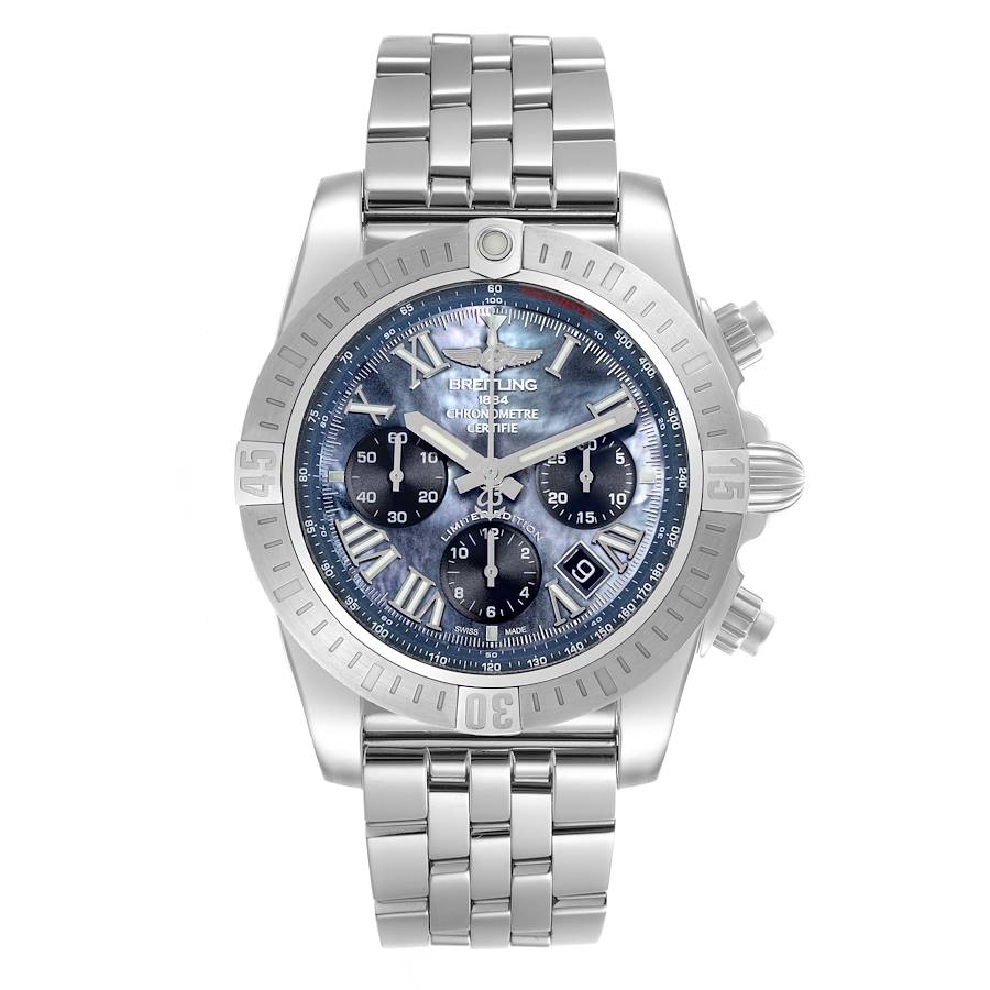 Breitling Chronomat 44 Airbourne Mother Of Pearl Dial Steel Mens Watch AB0115 Card