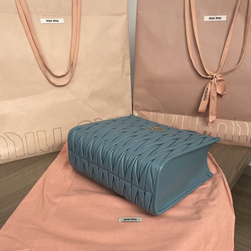 Replica Miu Miu Matelassé Tote Blue