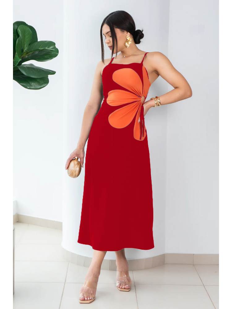 Floral Printed Sleeveless A-line Maxi Dress