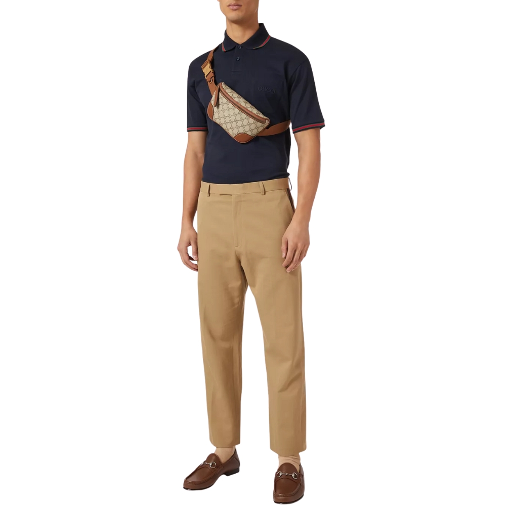 Gucci GG Emblem Small Belt Bag Beige And Dark Brown 23Cm ‎821165 FAEEC 9786