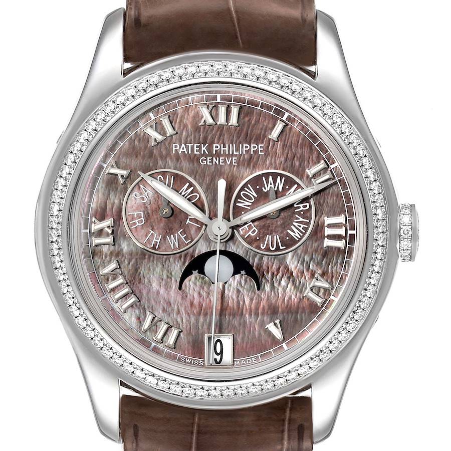 Patek Philippe Annual Calendar White Gold Mother of Pearl Diamond Mens Watch 4936