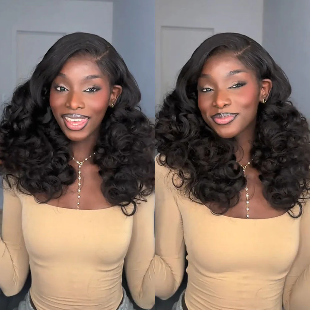 Special offer | 20inch = $119.99 Megalook Bouncy Curl Natural Black 6 Inches Deep Part Wigs 100% Human Hair Wig
