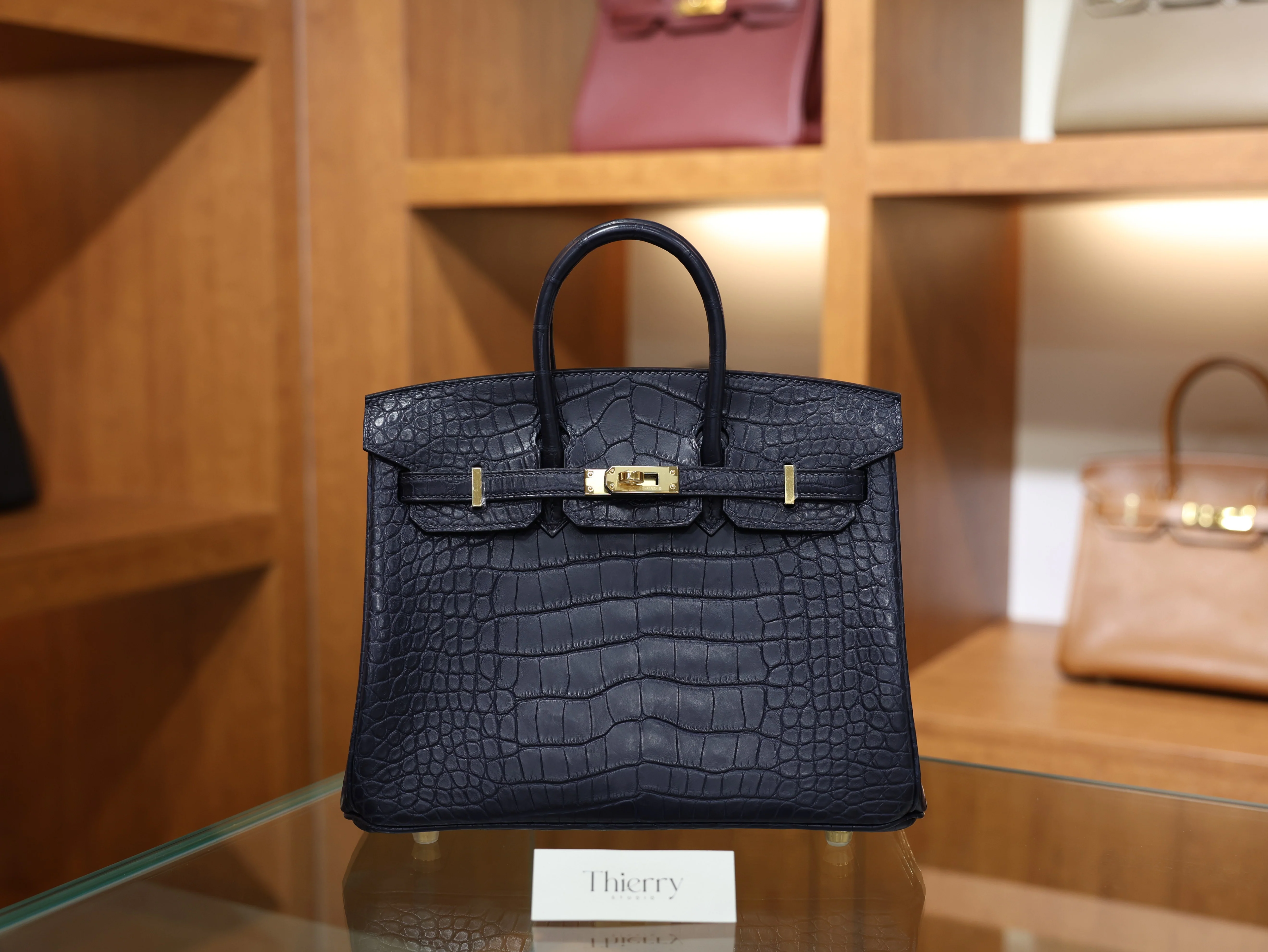 Birkin 25 matt alligator blue saphir GHW