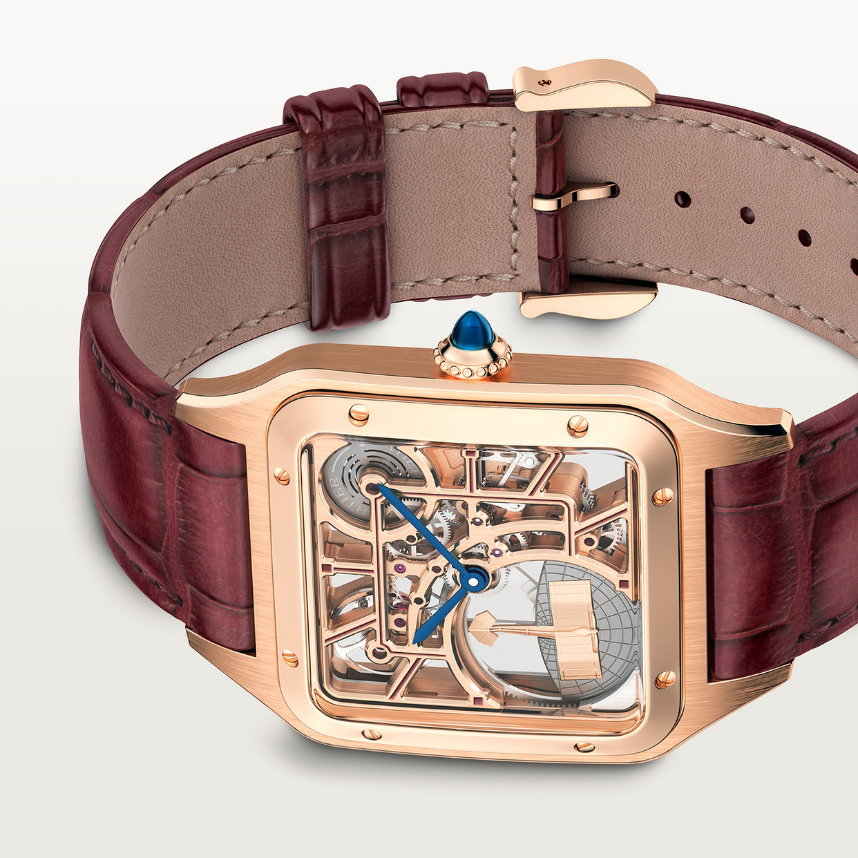 Santos-Dumont skeleton watch equipped with a micro-rotor
