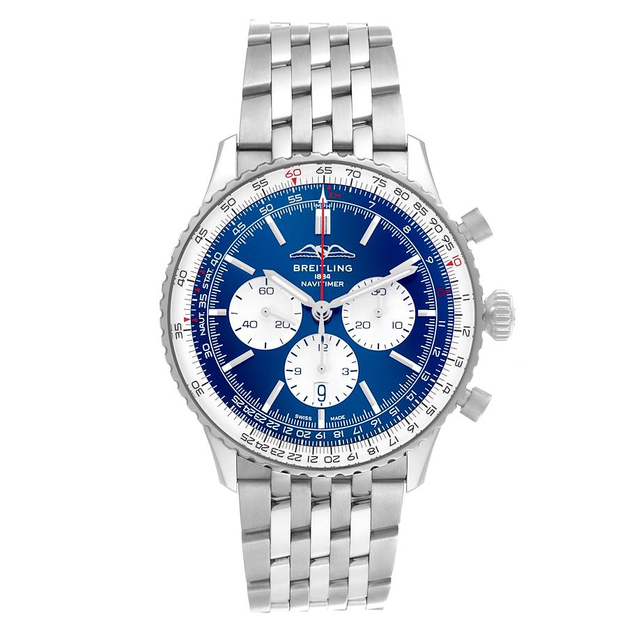 Breitling Navitimer 01 Blue Dial Steel Mens Watch AB0137