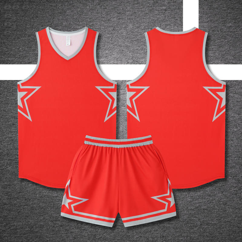 Men's American-Style Basketball Uniform Set — Customizable Team Jerseys for Games and Training