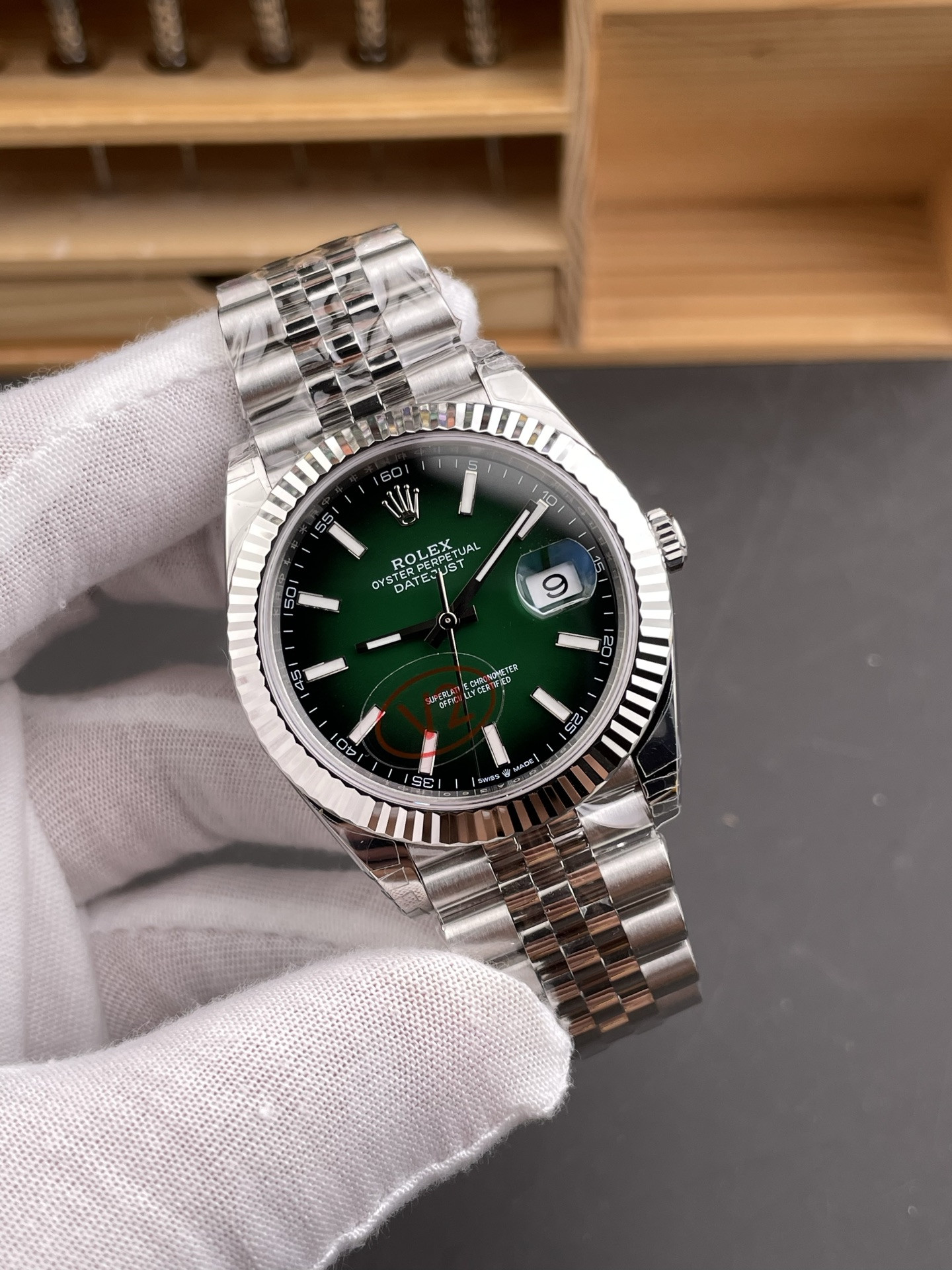 Smoky Green Datejust Enamel Gradient Green Dial
