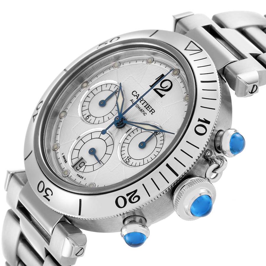 Cartier Pasha Seatimer Chronograph Steel Mens Watch W31030H3
