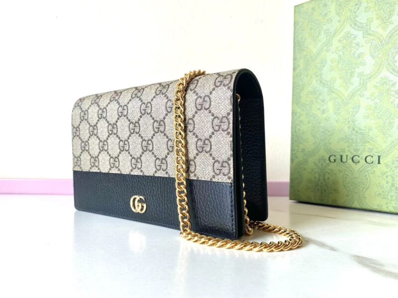 Replica Gucci GG Marmont Chain Bag Black
