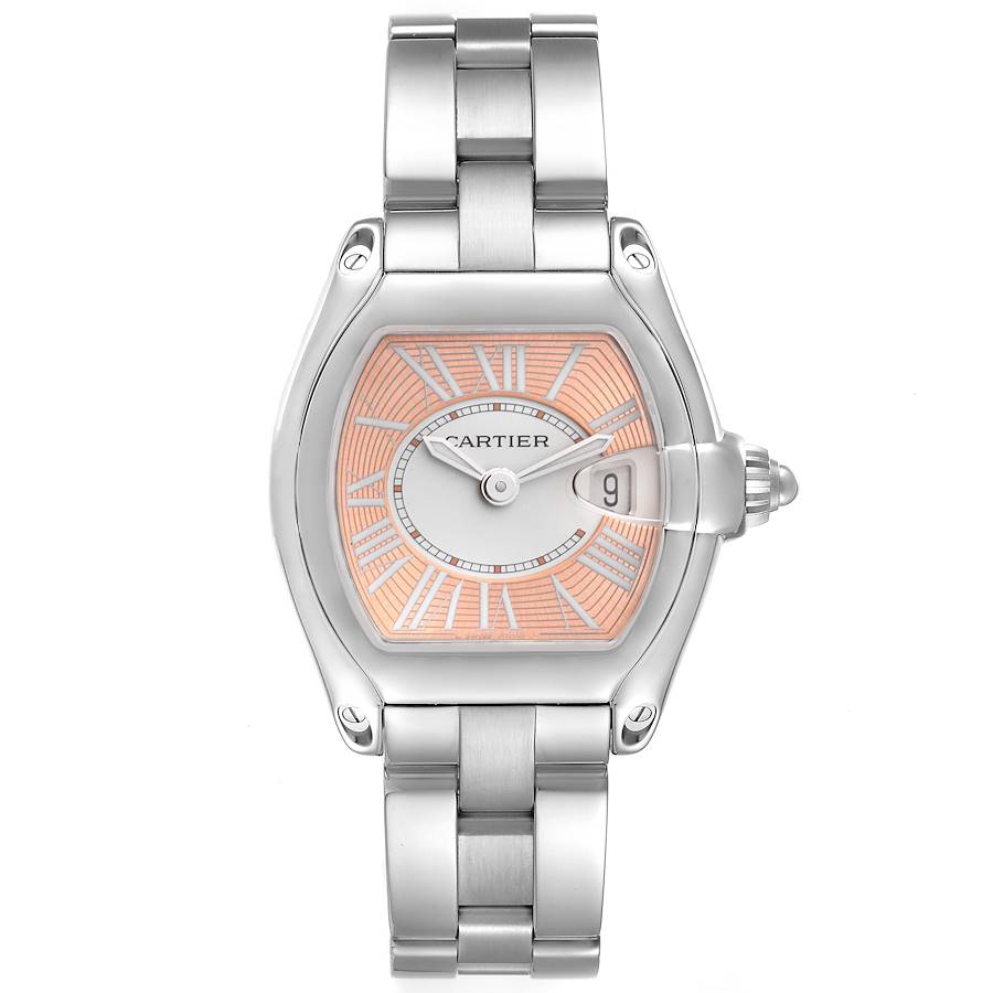 Cartier Roadster Coral Dial Limited Edition Steel Ladies Watch W62054V3