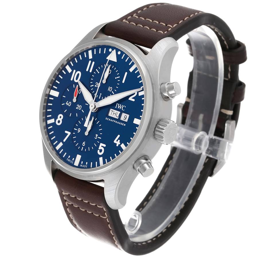 IWC Pilot Le Petit Prince Blue Dial Chronograph Mens Watch IW377714