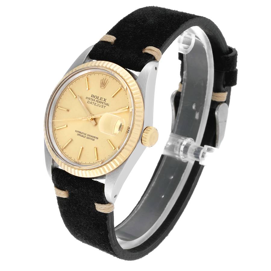 Rolex Datejust Steel Yellow Gold Champagne Dial Vintage Mens Watch 16013