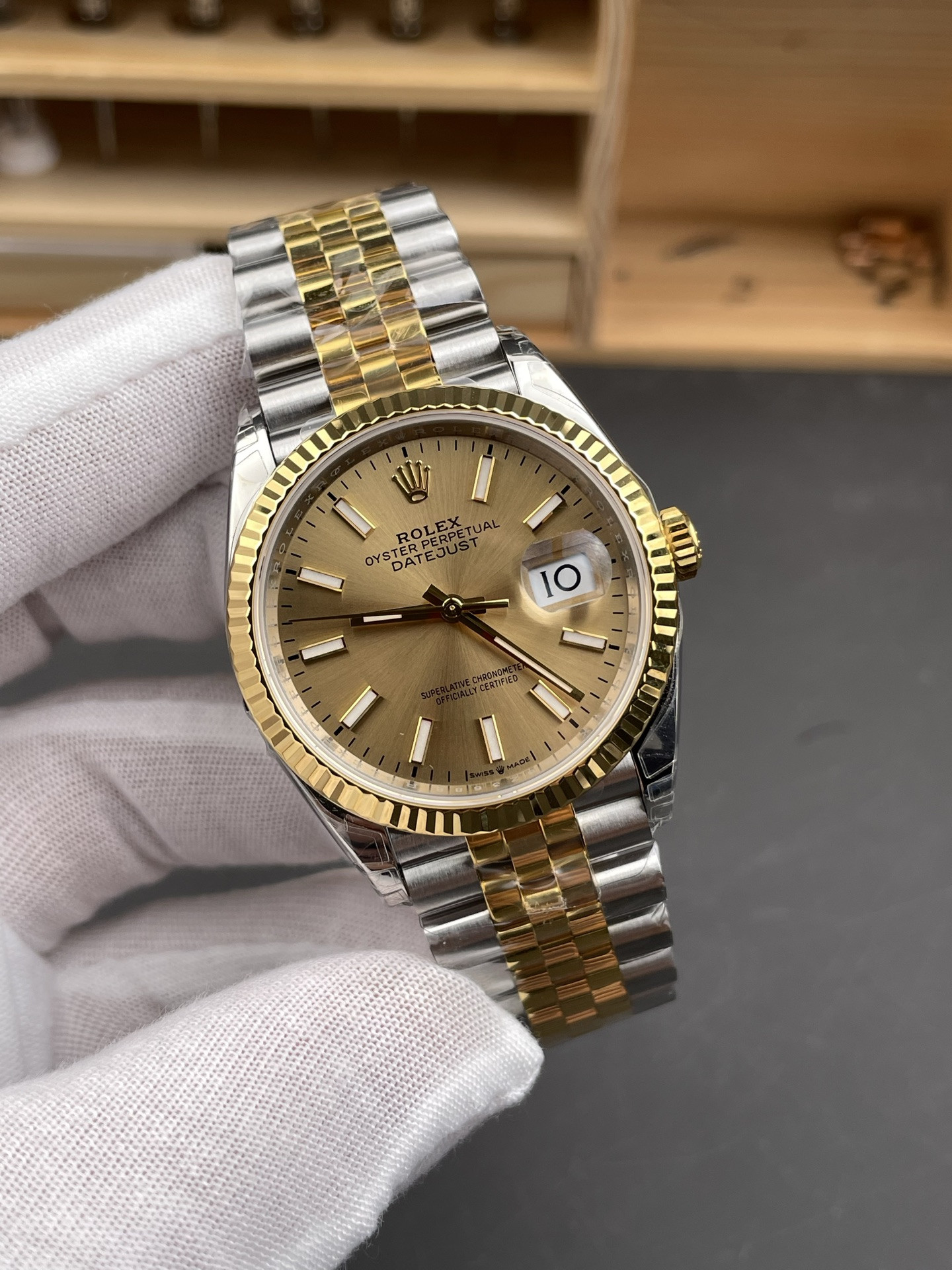 Two-Tone Gold Stick Marker Datejust