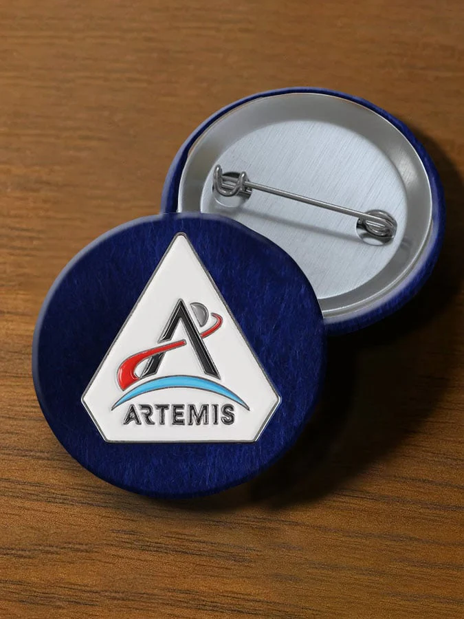 Unisex Artemis II Print Button